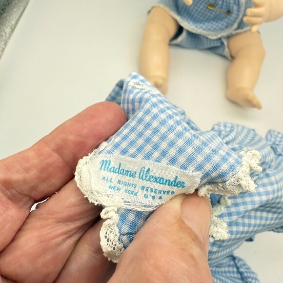 Madame Alexander Sweet Tears Doll #3627 Original Pacifier Blue Gingham Dress - Picture 12 of 12